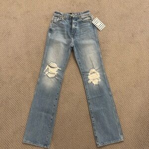 KHAITE Danielle -distressed high rise jeans